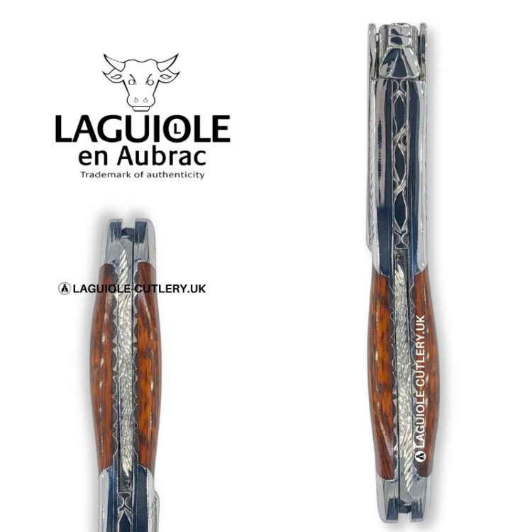 laguiole sommelier corkscrew chiseled bolsters snakewood