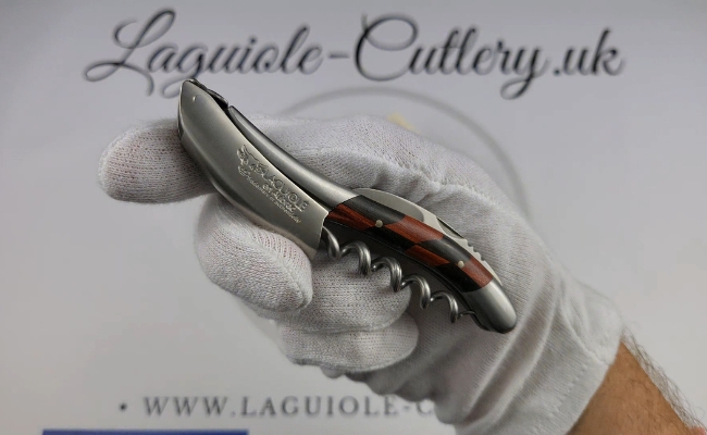 laguiole sommelier corkscrew red heart/ebony wood inlay