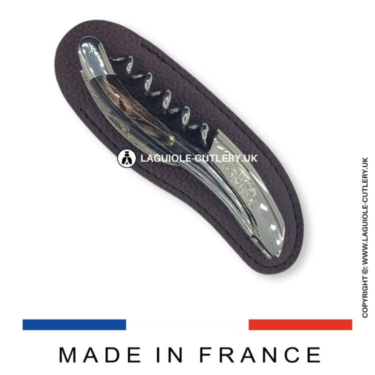 cacao curved synthetic sheath for laguiole corkscrew and pocket knife