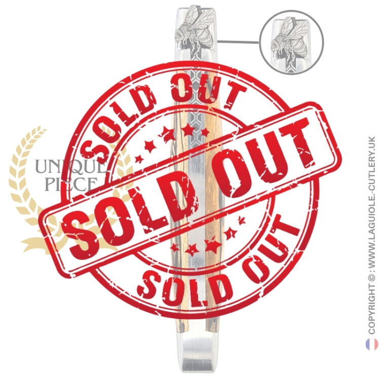 architect bee: laguiole pocket knife in aubrac wood – sculpted bee – honeycomb spring