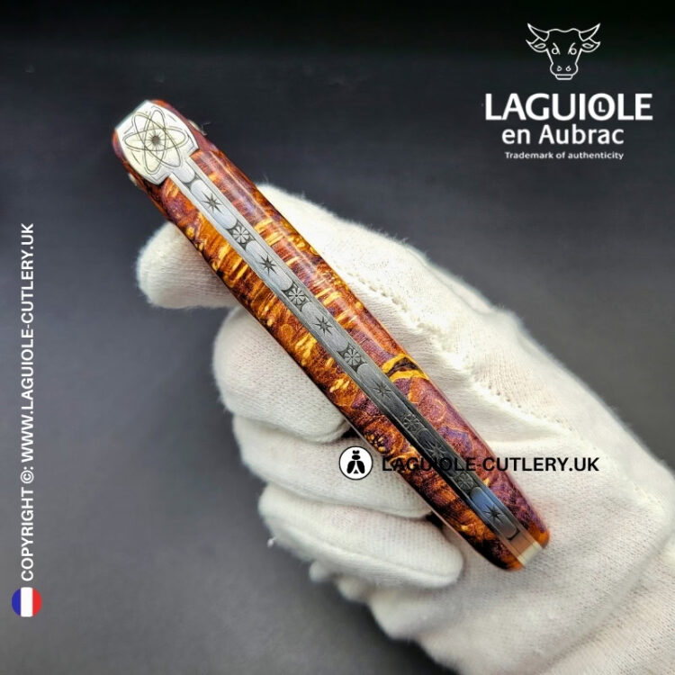 “big bang” laguiole pocket knife – cosmos collection – elder burl