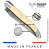 laguiole pocket knife double plates in mammoth ivory with damascus blade