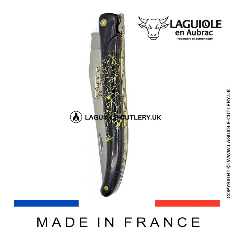 laguiole pocket knife ebony & onyx – nox pretiosa collection