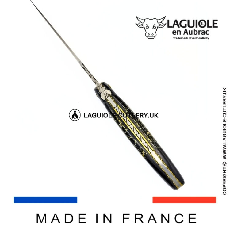 laguiole pocket knife ebony & onyx – nox pretiosa collection