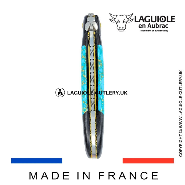 laguiole pocket knife ebony & turquoise – nox pretiosa collection