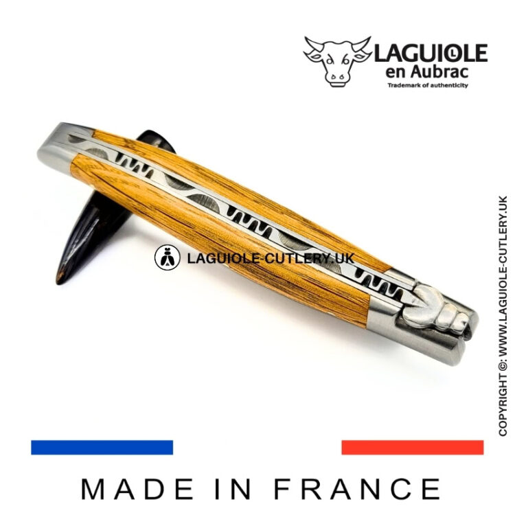 laguiole pocket knife in oak wood