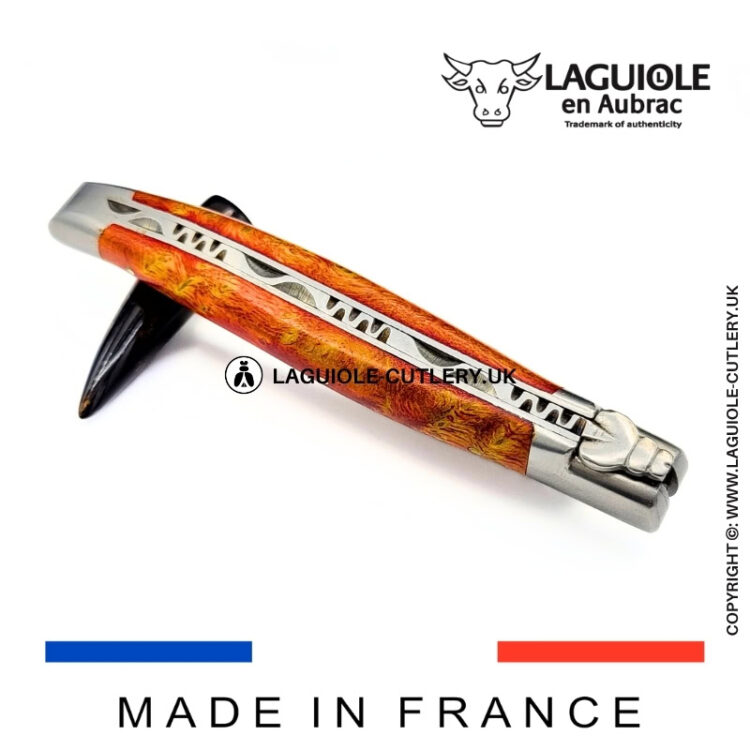 laguiole pocket knife in red cheesewood