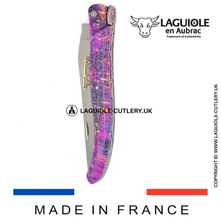 “saturn” laguiole pocket knife – cosmos collection – elder burl