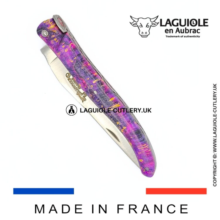 “saturn” laguiole pocket knife – cosmos collection – elder burl