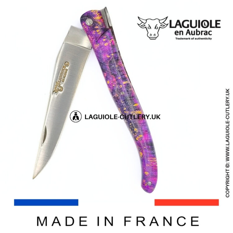 “saturn” laguiole pocket knife – cosmos collection – elder burl