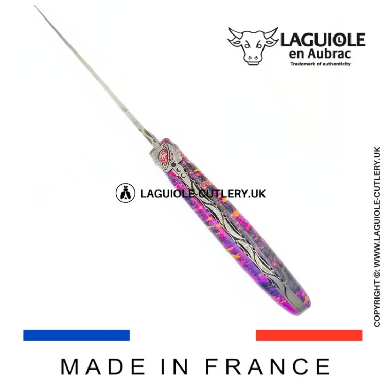 “saturn” laguiole pocket knife – cosmos collection – elder burl