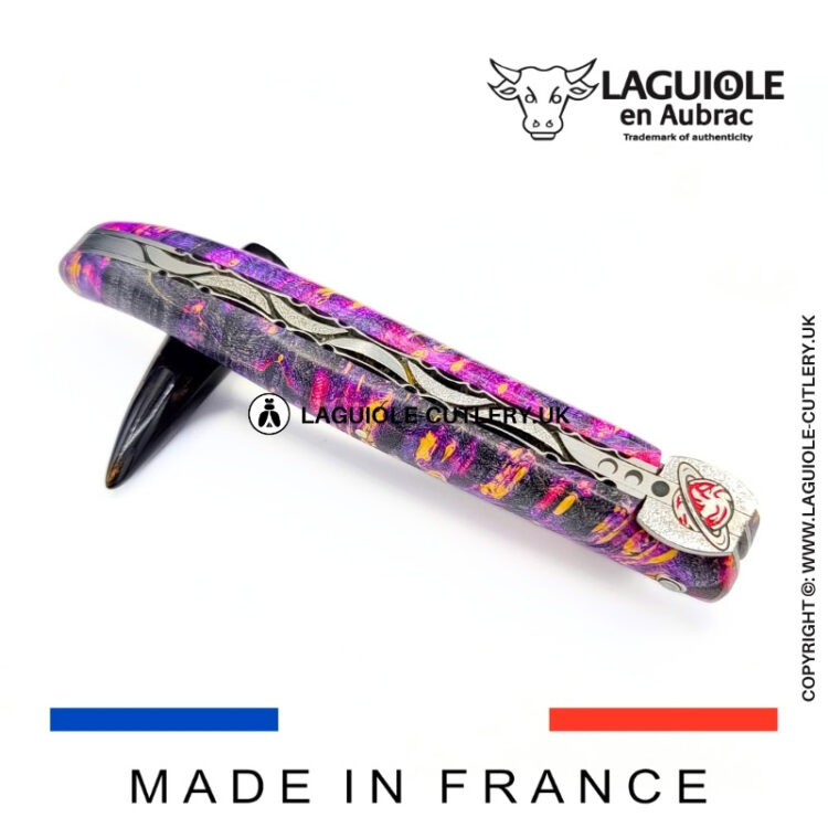 “saturn” laguiole pocket knife – cosmos collection – elder burl