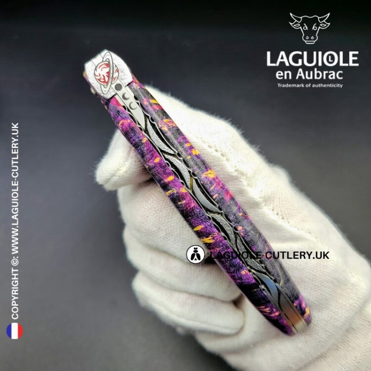 “saturn” laguiole pocket knife – cosmos collection – elder burl