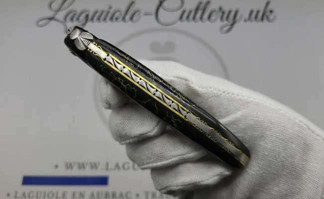laguiole pocket knife ebony & onyx – nox pretiosa collection