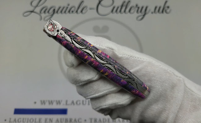 “saturn” laguiole pocket knife – cosmos collection – elder burl