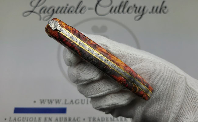 “the space” laguiole pocket knife – cosmos collection – elder burl