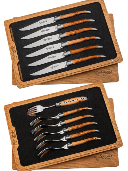 laguiole 6 piece dessert knife & fork sets