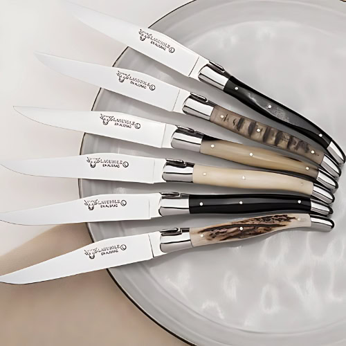 laguiole steak knives set of 6 with mixed horns