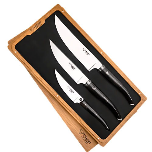 laguiole kitchen knife set gourmet ebony wood