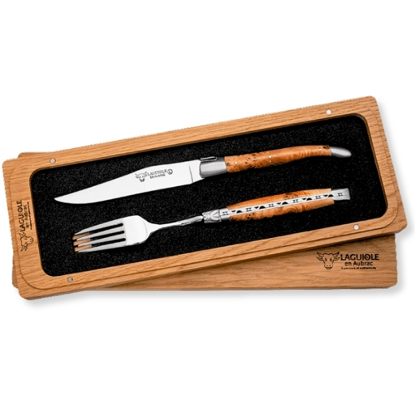 Laguiole Steak Knife and Fork Set, 1 Place Setting